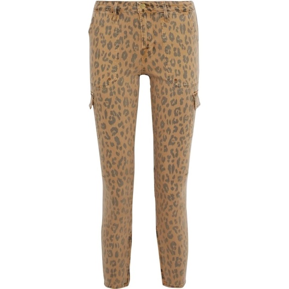 FRAME Cheetah Cargo Skinny Jeans Stretch Mid-Rise Cropped Size 28 NWT - Picture 10 of 10